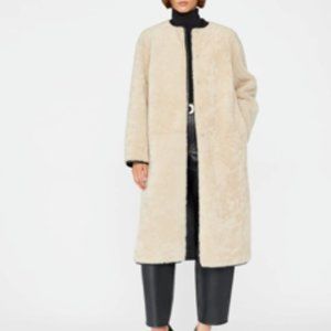 FRAME -- CLEAN SHEARLING COAT CREAM MULTI